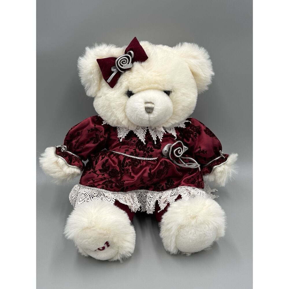 2001 Walmart Keepsake Memory Teddy Bear Red Dress 17” Stuffed Animal Vintage